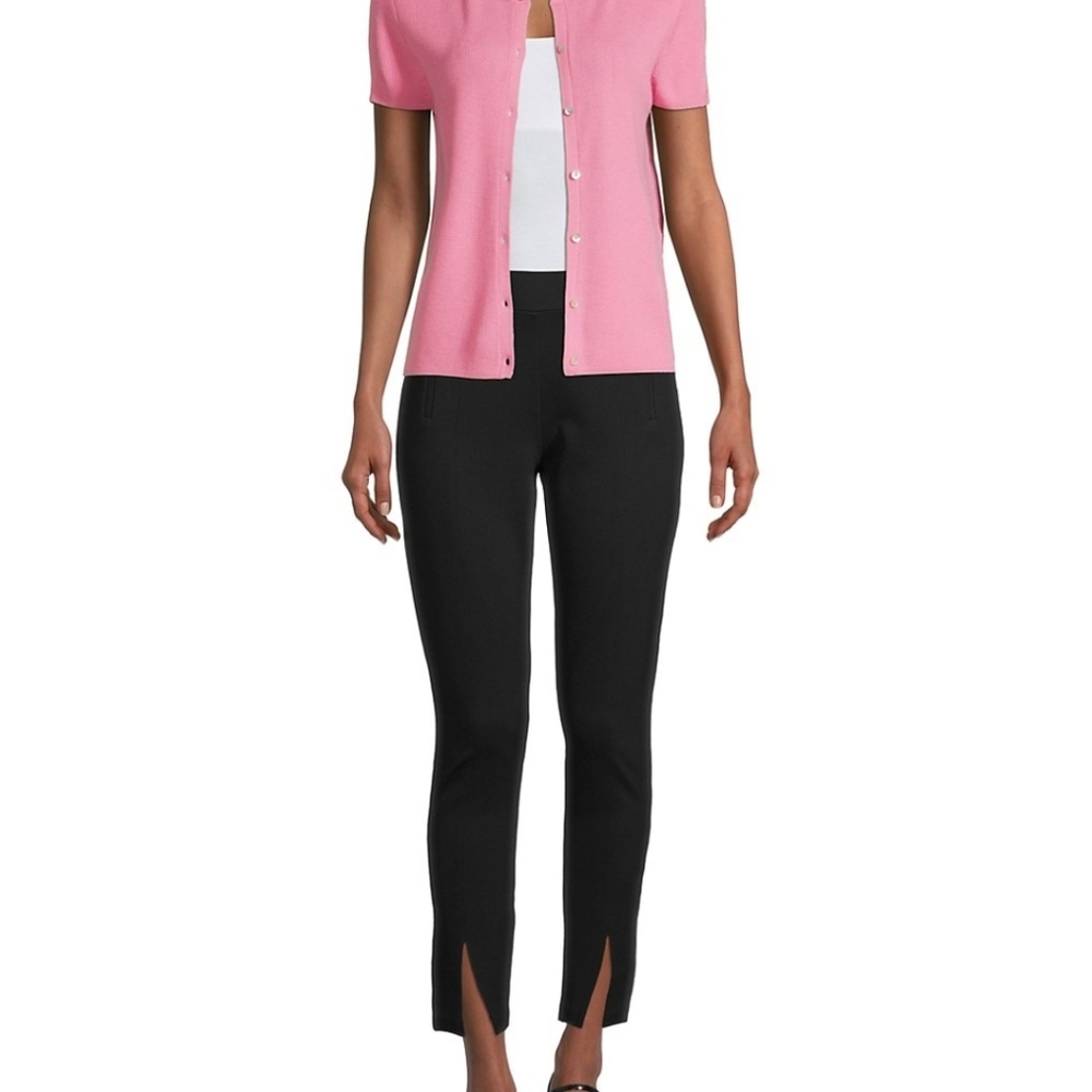 Elie Tahari Ponte front-slit trousers